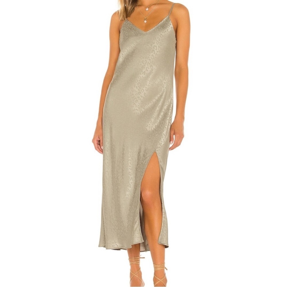 Show Me Your Mumu Zio Dress Sz L Sage Green Cheetah Slip Dress Coquette Lingerie - Picture 4 of 16